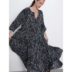 NEW ZARA Women’s M The Angel Prairie Floral Midi Dress Blogger Favorite